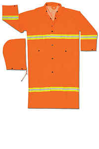 Non-ANSI Rated .35mm PVC/Polyester 49" Reflective Material Rain Coat