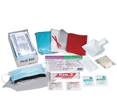 Bodily fluid Spill Clean Up Kit, Bodily Pack, 16 Pc - Disposable Tray