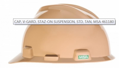 MSA HARD CAP, V-GARD, STAZ-ON SUSPENSION, STD. 1 EACH.