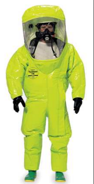 DuPont Tychem 10000 Encapsulated Level A Suit. Expanded Back, Front 