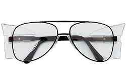 Clear Lens, Engineer Black Frame, Aviator Glasses 