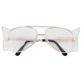 Clear Lens, Engineer Gold Frame, Aviator Glasses 