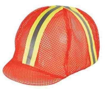 High visability mesh cap cover with reflective tape