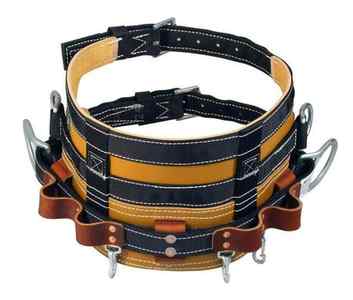 Miller Linemens Belts- Leather back-saver body pad
