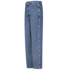 Relaxed Fit Stone Wash Denim Jeans: Waist Size 30
