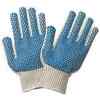 Cotton/Polyester Blend, Two-sided Blue PVC Block Gloves 