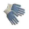 Cotton/Polyester Blend, One-Side Blue PVC Block Gloves  