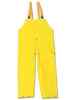 Yellow bibbed pants with snap fly front, full elastic suspenders