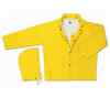 jacket with detachable hood and snap storm fly front Yellow . 